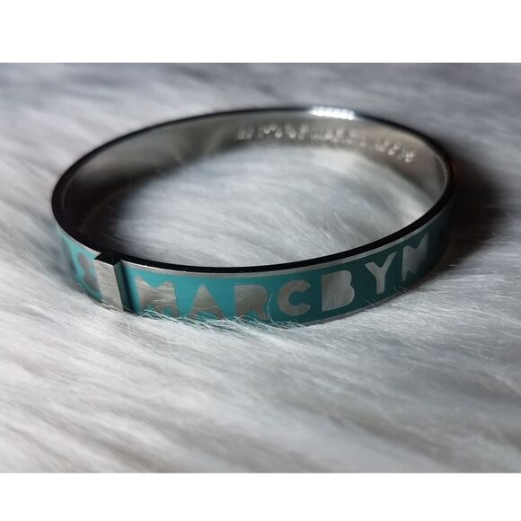 Marc Jacobs|Teal & Silver Bangle Logo Bracelet - Picture 2 of 4